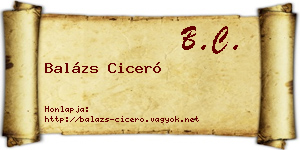 Balázs Ciceró névjegykártya