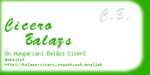 cicero balazs business card